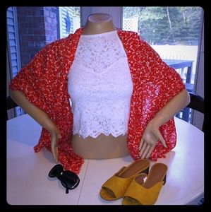 Old Navy -One Size-Wrap-Red poppy floral pattern